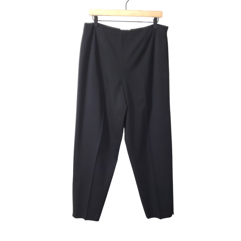 Talbots Womens Stretch Black Side‎ Zip Flat Front Trouser Dress Pants Sz 14